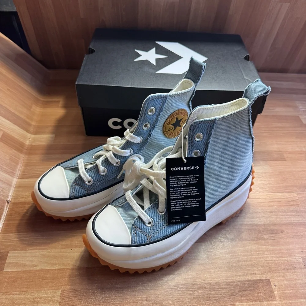 Converse run star hike hi sneakers size 5 men's blue nwt unisex - Picture 2 of 10
